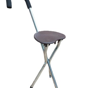 Adjustable Stainless Steel Three <b>Legged</b> Cane Chair With Rubber Tips For Elderly Outdoor Use - Product Image 4