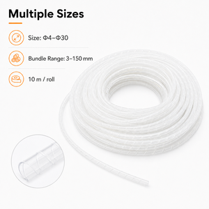 Gaine spirale ignifuge <span class=keywords><strong>en</strong></span> PE pour câbles, organisateur de fils, protection flexible pour système de gestion des câbles électriques - Product Image 5