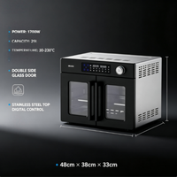 Four à air numérique à portes françaises grande capacité, four à convection de comptoir multifonction pour friture à l'air, cuisson et rôtissage