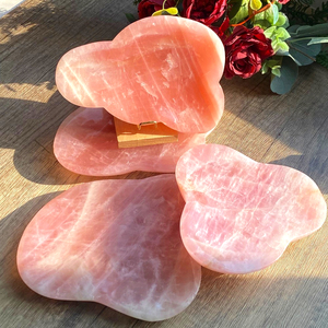 Cuencos de Cristal Natural para Postre, Artesanías de Cristal, Plato de Piedra de <span class=keywords><strong>Cuarzo</strong></span> <span class=keywords><strong>Rosa</strong></span> Natural para Purificación - Product Image 6