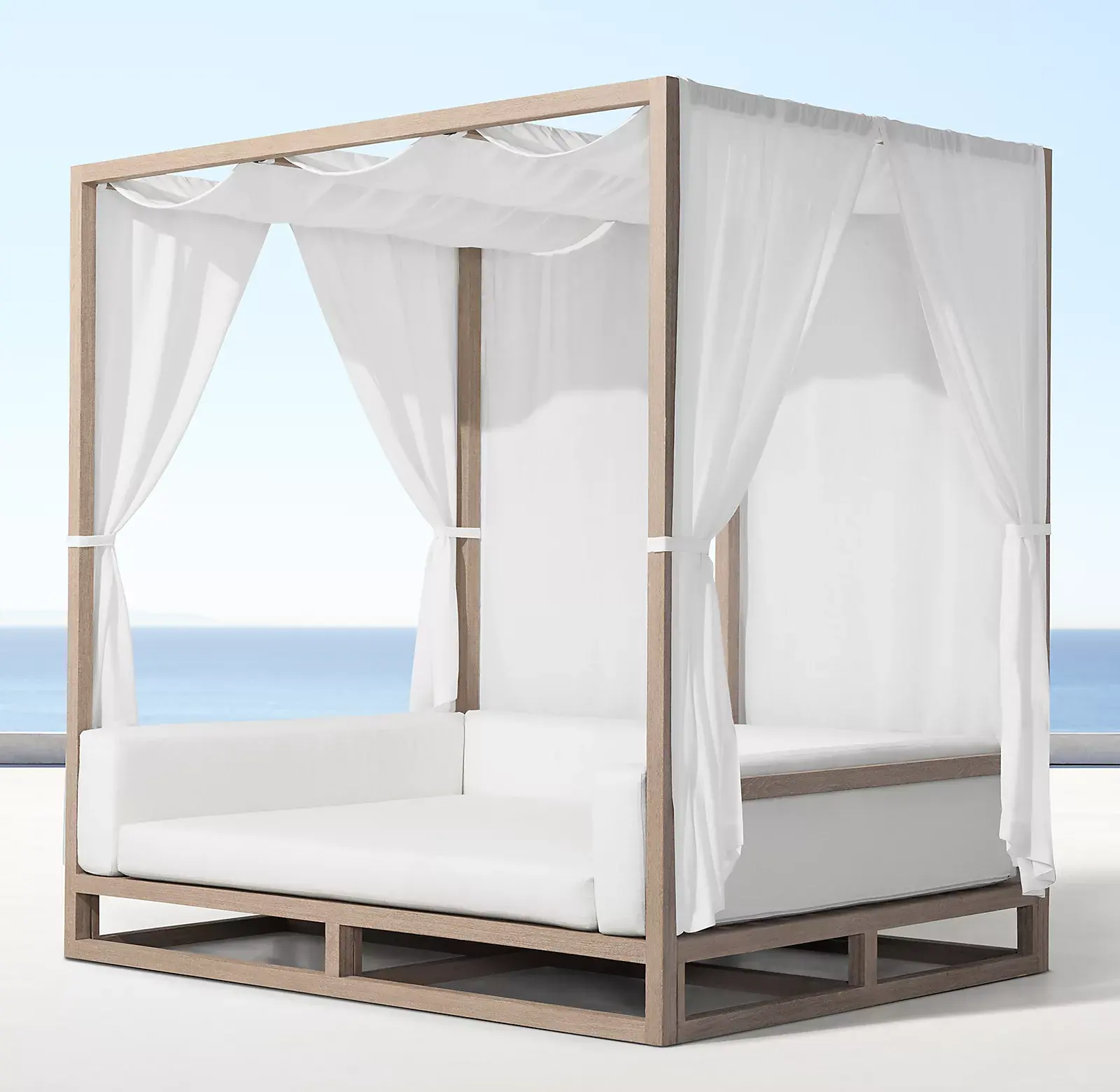 Terrassenmöbel im Freien Teak-Daybed hochwertiges modernes Daybed im Freien zu verkaufen individuelle Garten-Sets