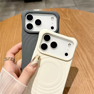 Nouvelle coque de <span class=keywords><strong>téléphone</strong></span> <span class=keywords><strong>portable</strong></span> en silicone liquide magnétique à ondulations <span class=keywords><strong>pour</strong></span> iPhone 11 12 13 14 15 16 17 Pro Max, protection <span class=keywords><strong>anti</strong></span>-chute aux quatre coins - Product Image 2