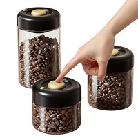 Conteneur cylindrique hermétique en verre sodocalcique de qualité alimentaire, scellé sous vide, pour le stockage de grains de café, de café moulu et de thé, style chinois