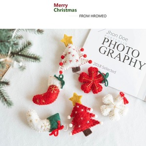 Transfrontalier bricolage décorations de noël laine feutre tissu <span class=keywords><strong>pain</strong></span> d'épice homme chaussettes vacances champ ornements pour cadeau de vacances donnant - Product Image 1
