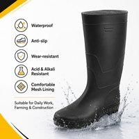 Bottes de pluie en PVC pour hommes avec logo personnalisé, imperméables, antidérapantes, résistantes à l'huile, bottes de travail en caoutchouc, vente en gros directe d'usine