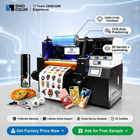 Printer UV DTF Flatbed SinoColor UF300X 3D Varnish PVC untuk Kartu Identitas, Casing Ponsel, Label Kristal A3 4060 dengan Laminator