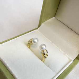 Bague en argent pur avec perle d'eau douce de Zhuji, 5,5-6 mm, perle d'eau douce ronde, sans défaut, avec une beauté inégalée - Product Image 3