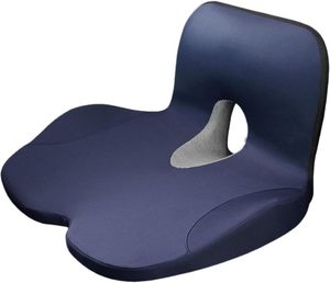 Coussin de siège en mousse à mémoire de forme intégré avec <span class=keywords><strong>dossier</strong></span>-coussin de chaise de bureau, siège d'étudiant et soutien <span class=keywords><strong>lombaire</strong></span> de <span class=keywords><strong>voiture</strong></span> pour une longue séance - Product Image 2