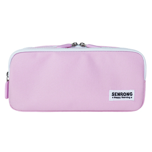 Wholesale Pink Double Layer Large Capacity Pencil Case with Mesh Pocket, Cute <b>School</b> Stationery Pouch for Girls Kids OEM Factory - Product Image 1