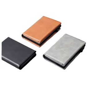 Hottest Custom RFID men Air tracking device Metal Wallet Slim Card holder long woman credit card holder metal purse