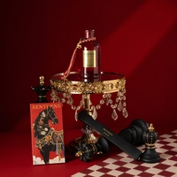 Coffret Cadeau Diffuseur de Roseaux Rouge Luxe avec Boîte à Imprimé Floral, Pompon et Sac Personnalisé pour Cadeau de Fêtes et Décoration d'Intérieur