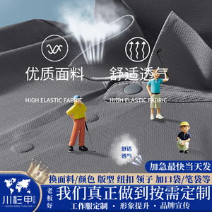 Camisa Polo de Manga Corta, Color Sólido, Nailon, Uso Diario, Uniformes de Trabajo, Azul Gris - Product Image 5