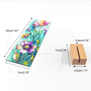 Sunlight Catcher Device with Flower,Wooden Base Glass Candle Holder Ornament,Windowsill Desktop Atmosphere Decor - Product Image 3