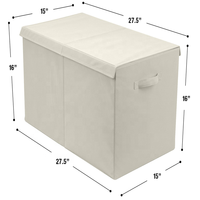 Coffre jouets en plastique pour enfants, boîte de rangement pliable en Non tissé pour enfants avec couvercle rabattable, bacs de rangement grands (Beige)