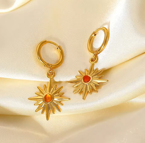 <span class=keywords><strong>Pendientes</strong></span> de Moda ZSZL, Joyería de Acero Inoxidable 304/316, <span class=keywords><strong>Pendientes</strong></span> de <span class=keywords><strong>Aro</strong></span> Chapados en Oro de 18k, <span class=keywords><strong>Pendientes</strong></span> Huggies con Dijes de Ocho Mangos - Product Image 3