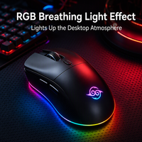 WooKing GM Factory Grosir OEM Logo Kustom Mouse Gaming Nirkabel Dual Mode 1600 DPI Isi Ulang rgb mouse nirkabel