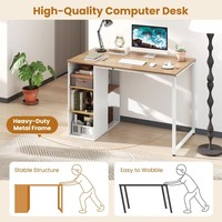 Bureau d'ordinateur moderne écologique avec 5 compartiments de rangement et structure métallique, service OEM