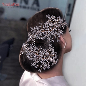 YouLaPan HP253 Crystal Flower Bridal <strong>Hair</strong> <strong>Pieces</strong> Sparkling Rhinestone Wedding <strong>Hair</strong> Accessories for Brides and <strong>Bridesmaids</strong> - Product Image 5