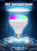 Ampoule LED E27 RGB sans fil avec télécommande, haut-parleur musical intégré, colorée et à intensité variable, pour la décoration de la maison et des fêtes