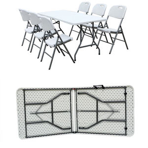 <span class=keywords><strong>Tavolo</strong></span> pieghevole in plastica HDPE 4/6/8/ft quadrato e <span class=keywords><strong>rotondo</strong></span> con gambe in acciaio verniciato a polvere per barbecue - Product Image 2