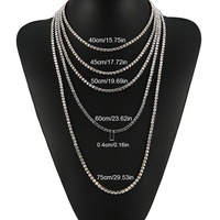Collier tennis tendance unisexe en acier inoxydable plaqué or 18 carats avec zircone cubique de 4 mm, vente en gros