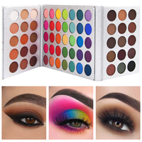 Palette de fards à paupières en poudre scintillante mate à haute pigmentation, résistante à l'eau, minérale, 65 couleurs, longue tenue, pour tous les tons de peau
