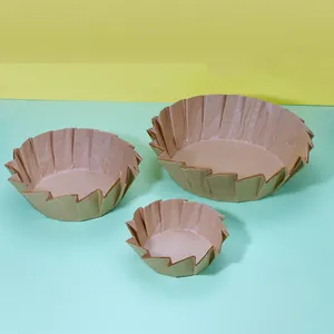 4 Inch Foldless Basque Oil Cake Round Cupcake Mold Air Fryer Disposable Liners Greaseproof Paper Pad Baking Paper Tray