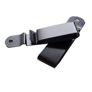 OEM คลิปหนีบเงินหนังแท้สีดำทำจากเหล็กสแตนเลสสีดำบางสำหรับธุรกิจ - Product Image 1