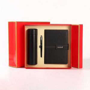 Articles cadeaux 2025, article promotionnel, bloc-notes rouge, bloc-notes de bureau, stylo, ensemble cadeau d'entreprise 3 en 1 - Product Image 3