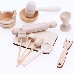 Doll house miniature white embryo wood kitchen furniture baking props small cloth miniature scene props model toy accessories