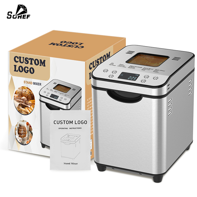 Electric 1.5LB Fully Automatic Multifunctional Bread Maker Non-Stick Pan Timer Stainless Steel Housing Household Energy