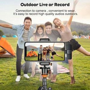 2 पैक वायरलेस लैवेलियर माइक्रोफोन पेशेवर लैपल माइक वीडियो रिकॉर्डिंग के लिए साक्षात्कार vलॉग यूट्यूब टिकटोक - Product Image 5