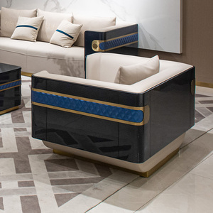 Luce italiana lusso Bashar II divano Post-moderno semplice in legno massello per appartamento Villa centro commerciale soggiorno mobili combinazione - Product Image 3