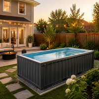 Piscine hors sol en conteneur de 20 pieds, ensemble complet pour la famille, jardin, hôtel, avec échelle, couverture et filtre