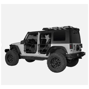 Tubulaire 4 <span class=keywords><strong>portes</strong></span> en acier inoxydable noir pour <span class=keywords><strong>Jeep</strong></span> Wrangler <span class=keywords><strong>JK</strong></span> 2007-2017 Porte <span class=keywords><strong>demi</strong></span>-tube avec miroir - Product Image 3