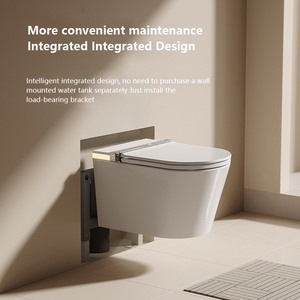 Hotel Ceramic Wc Intelligent Toilet Wall Hanging <strong>Commode</strong> Rimless Wall Mount Toilet Seat Tornado Flushing Smart Toilet Set - Product Image 3