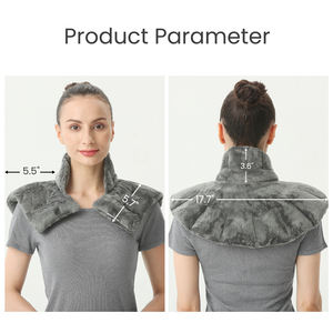 Calentador de cuello y hombros calentado para microondas de lavanda, almohadilla de calentamiento de cuello ponderado para aliviar el dolor, semillas de lino, bolsa de trigo - Product Image 3