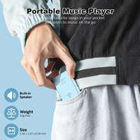 Lecteur MP3 avec écran tactile complet de 2,4 pouces, couleur bleue, haut-parleur intégré, radio FM pour 5,3, prend en charge FLAC/WAV, autonomie de la batterie de plus de 20 heures
