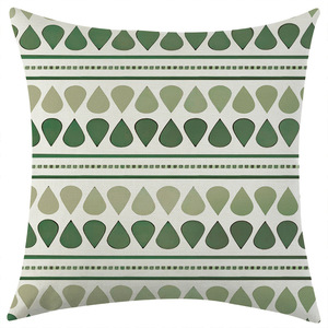 Green Leaf Pattern Throw <b>Pillowcase</b> <b>Square</b> Washable Modern Living Room Cushion Cover 45x45cm - Product Image 2