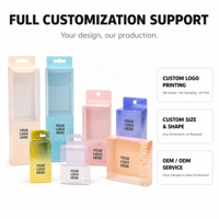 Boîtes cosmétiques personnalisées en PET/PVC transparent avec votre logo, emballage à languette, pour pinceaux de maquillage et recourbe-cils, vente en gros OEM ODM
