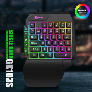 LIMEIDE Single Hand <b>Mini</b> Wired Keyboard 35 Keys RGB Backlit Ultra Thin Programmable Gaming Keyboard For <b>Laptop</b> Desktop - Product Image 3