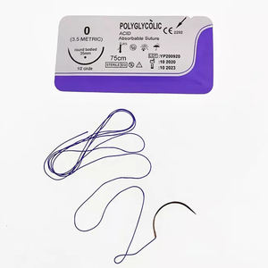 Peralatan bedah hewan nilon jahitan bedah PGA 910 PGLA Polyglactin 75cm - Product Image 2