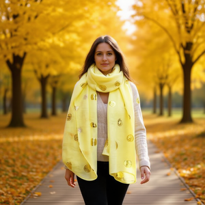 Sciarpa Lunga in Cotone Angelina TR 70x180cm con Stampa in Lamina d'Oro, Sciarpa alla Moda - Product Image 2