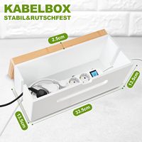 Homex-BSCI Factory | Boîte d'organisation de câble de données multifonction Organisateur de bureau moderne Station de charge de téléphone portable en bambou naturel