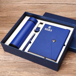 Ensemble cadeau d'affaires exécutif avec carnet, gourde isotherme et stylo avec clé USB pour clients VIP, coffret cadeau en carton rigide - Product Image 1