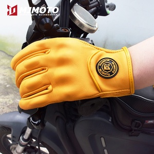 Guanti da <span class=keywords><strong>Moto</strong></span> <span class=keywords><strong>Vintage</strong></span> in Vera Pelle Traforata Uomo Donna Estivi Traspiranti Stile Retrò per Motocross Corsa e Strada - Product Image 4