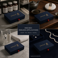 Boîte à bijoux de luxe, emballage personnalisé pour bijoux avec insert en mousse découpée pour collier, bague, boucles d'oreilles, emballage cadeau