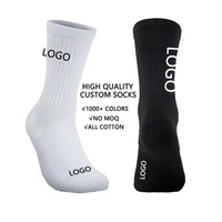 Chaussettes de sport personnalisées en coton pour hommes et femmes, avec logo brodé, compression et grip de qualité