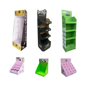 FSC Certified Corrugated Cardboard POS <b>Display</b> <b>Stand</b> Adjustable Multi-Tier Foldable Retail Floor Counter <b>for</b> Enhanced Promotion - Product Image 4