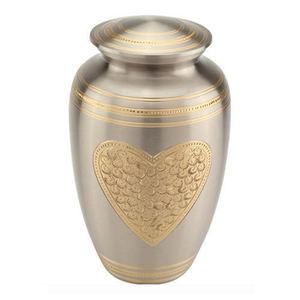 Classic Metal Urn with Rose Embossment Matte Finish Handmade Traditional Design Sympathy Occasion ashes Elegant funeral urn - Product Image 4